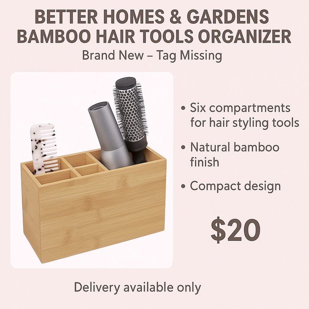Better Homes & Gardens Bamboo Hair Tools Organizer